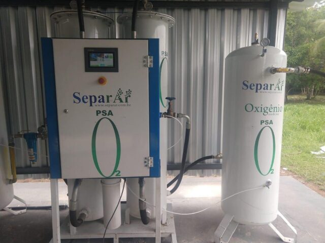 Usinas de oxigênio são ligadas diretamente à central de gases medicinais das unidades hospitalares para produção do insumo. — Foto: Divulgação/SES-AM