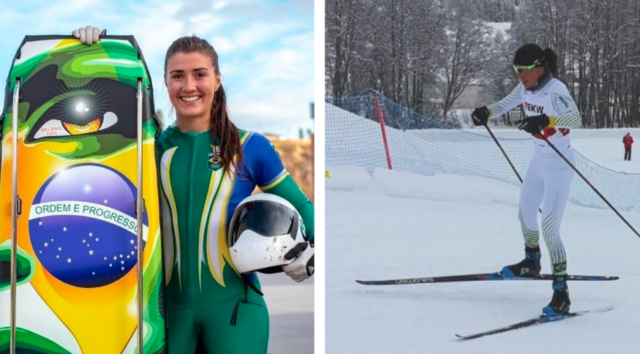 Nicole Silveira, do skeleton, e Jaqueline Mourão, do esqui, atletas brasileiras nos Jogos de Inverno de Pequim CBDG e CBDN