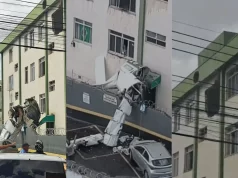 Avião de pequeno porte cai e atinge prédio em Belo Horizonte